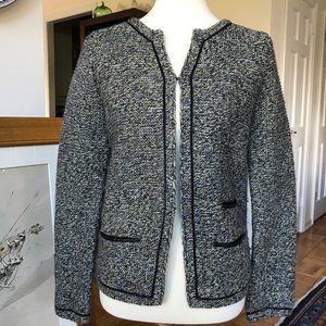 MAJE wool jacket/cardigan black/grey/gold NWOT Sz3